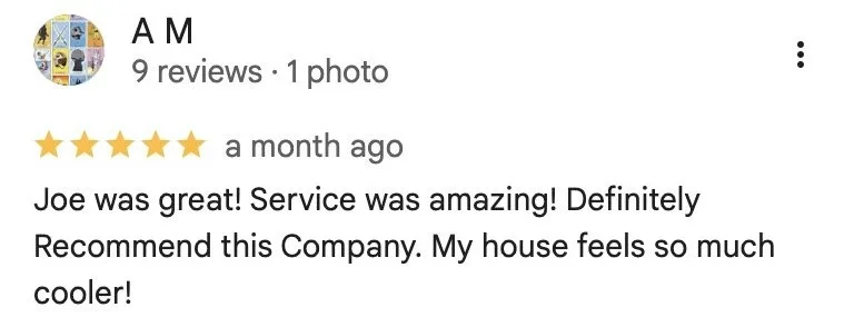 A M's five-star Google review