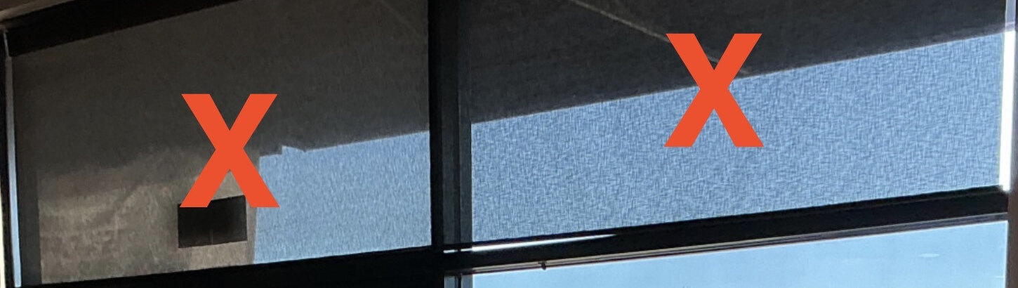 Entrance-side upper window panes with red planning marks before installation.